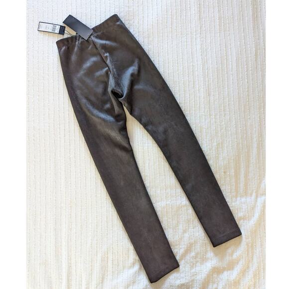 NWT BCBG MAXAZARIA 'Mason' Faux Suede Black Leggings size XS - Picture 3 of 6